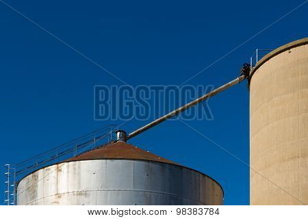 Close-up Of Silos On Blue Sky 2