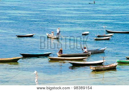 People in a boat in Lembongan island