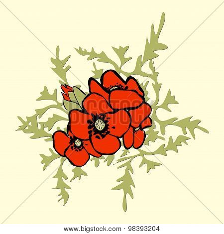 Poppy Floral Background
