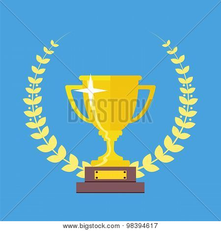 Champions Cup Icon Vector. Trophy Icon. Trophy Cup Flat Vector Icon