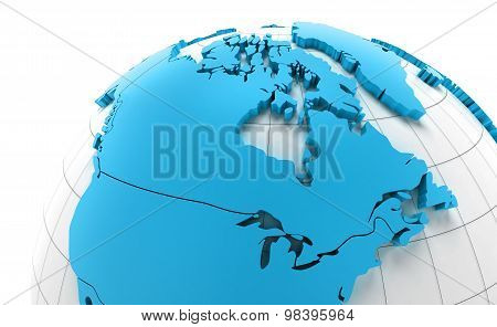 Globe of Canada with national borders