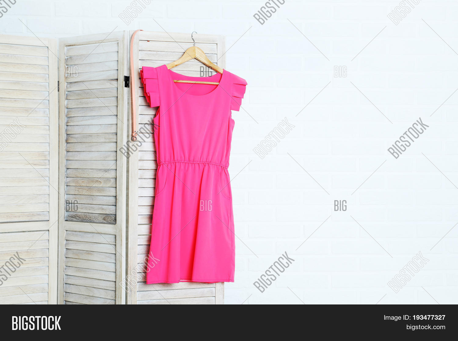 Pink Robe Hanging Pink Dress Hanging On Image & Photo (Free Trial) | Bigstock