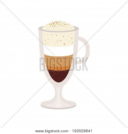 offee caramel macchiato in a glass cup vector Illustration isolated on a white background
