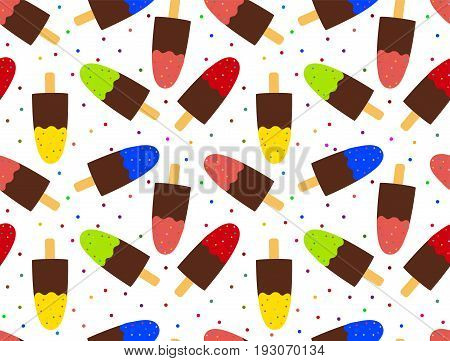 Seamless background with ice cream Vector illustration