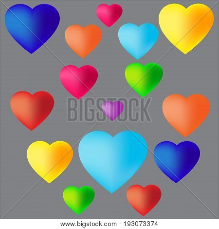Background of the air hearts vector illustration