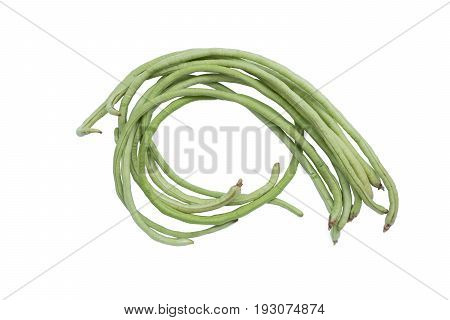 Yardlong Bean Isolated On White Background.