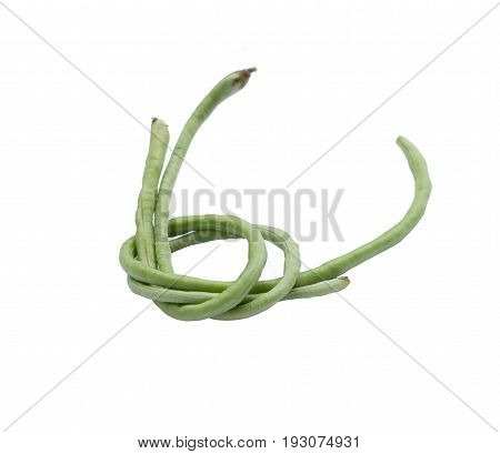 Yardlong Bean Isolated On White Background.