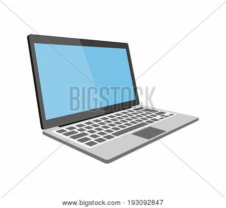 Modern laptop with blue screen  illustration eps10