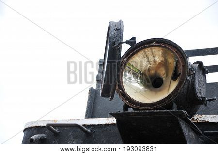 old train front light, The front part of an old steam train