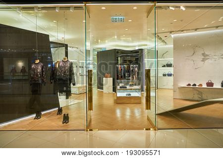 HONG KONG - CIRCA SEPTEMBER, 2016: Givenchy store in Hong Kong. Shopping is a widely popular social activity in Hong Kong.
