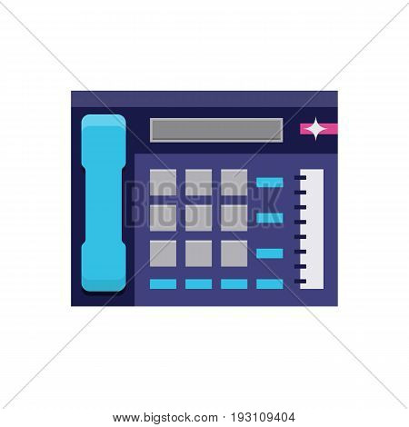 Office telephone flat icon, multiline phone system, communication center. Vector flat style cartoon illustration isolated on white background. Business concept