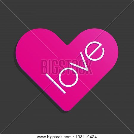 Love symbol sticker icon, heart logo design template elements, vector illustration