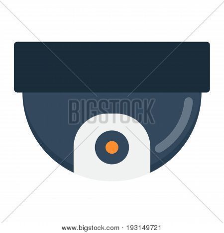 Surveillance camera flat icon, cctv and security, device vector graphics, a colorful solid pattern on a white background, eps 10.
