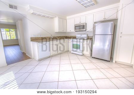 Model home kitchen in southern California ready for a real estate shoot