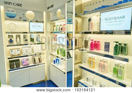 SEOUL, SOUTH KOREA - CIRCA MAY, 2017: goods on display at OMM store in Seoul.