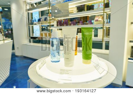 SEOUL, SOUTH KOREA - CIRCA MAY, 2017: goods on display at OMM store in Seoul.