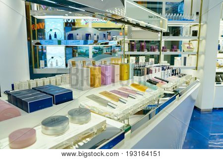 SEOUL, SOUTH KOREA - CIRCA MAY, 2017: goods on display at OMM store in Seoul.