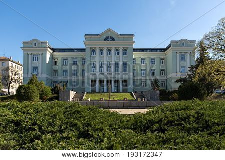 SHUMEN, BULGARIA - APRIL 10, 2017:  Building of Courthouse in city of Shumen, Bulgaria
