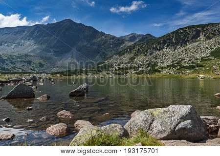 Amazing Panoramic view of Musalenski lakes and Musala peak, Rila mountain, Bulgaria