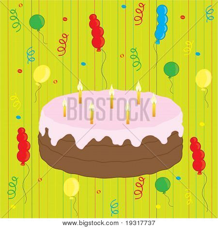 Festa con torta e tanti palloncini