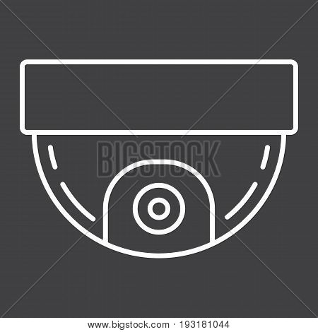 Surveillance camera line icon, cctv and security, device vector graphics, a linear pattern on a black background, eps 10.