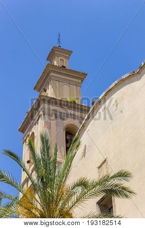 Tower Of The Historic Church In Bunol