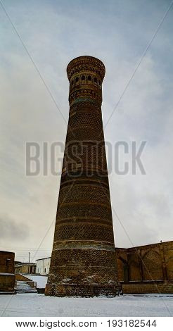 Mosque Kalyan minaret as part of Po-i-Kalyan complex at Bukhara, Uzbekistan