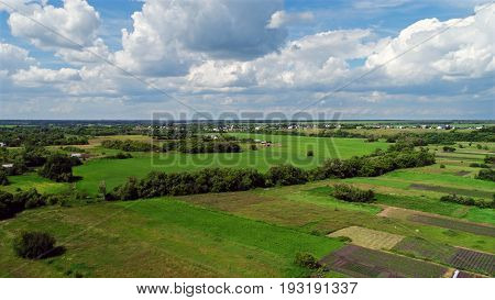 Top viev countryside of Lipetsk region in a Russia