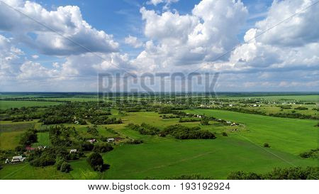 Top viev countryside of Lipetsk region in a Russia