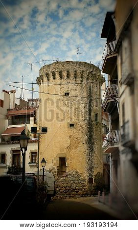 medieval defensive Tower in a coastal village