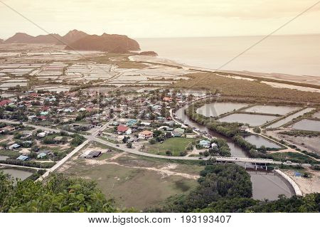 Top view of Khao Dang Viewpoint, Sam Roi Yod National park, Phra Chaup Khi Ri Khun Province in Middle of Thailand.