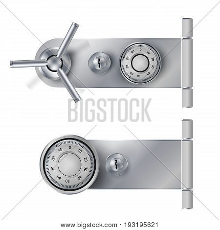 Combination Lock, Realistic Metal Vector Illustration. For Safety Illustration. Security Concept. Metal Steel Lock For Safety And Privacy. Protection