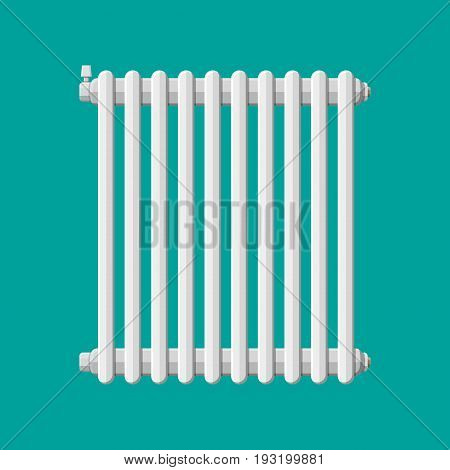 Heating radiator. Retro heating system. Vector illustration in flat style