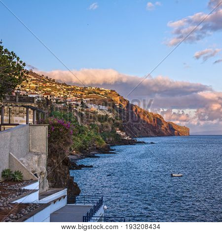 Funchal, Madeira - April 23, 2017: Seafront Funchal in Madeira island, Portugal