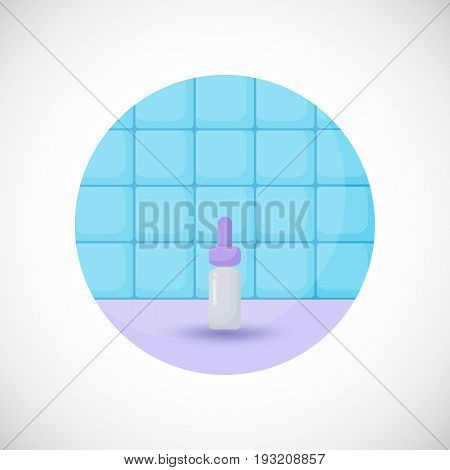 Dropper bottle vector flat icon Flat design of skincare hygiene or beauty object in the bathroom interior vector illustration with shadows
