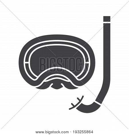 Aqualung glyph icon. Silhouette symbol. Scuba diving equipment. Negative space. Vector isolated illustration