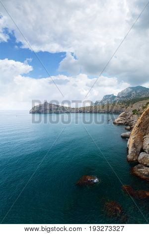 Cloudy day Crimea trail Golitsyna    daytime scenery travel of the Crimea Noviy Svet