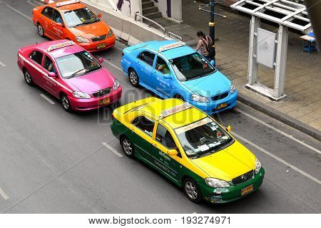 Bangkok Taxi Meter On The Downtown Street