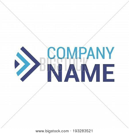 Vector logo template for corporate identity. The arrow in blue color. Eps 10 isoleted.