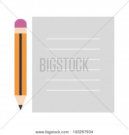 document with pencil isolated iconvector illustration design