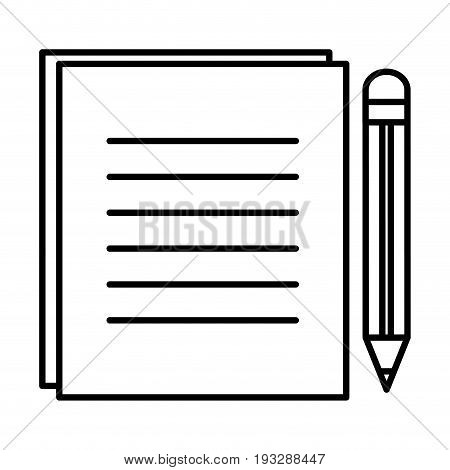 document with pencil isolated iconvector illustration design