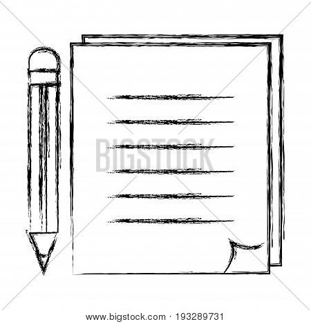 document with pencil isolated iconvector illustration design