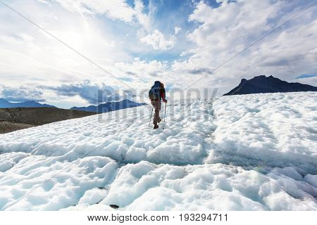 Hike in  Alaska at summertime