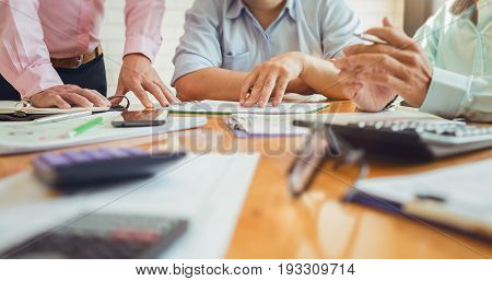 Business Meetings With Government And Private Borrowers With Co-workers And A Tax Advisor To Assign