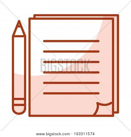 document with pencil isolated iconvector illustration design