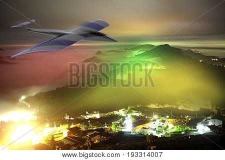 Private Jet Plane In The Sky With Nice Background
