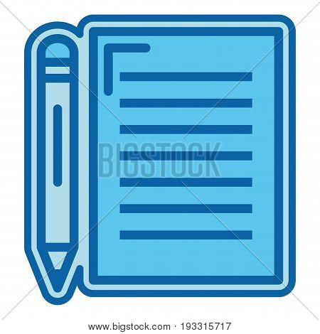document with pencil isolated iconvector illustration design