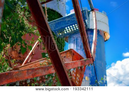 Ferris wheel at an abandoned theme park