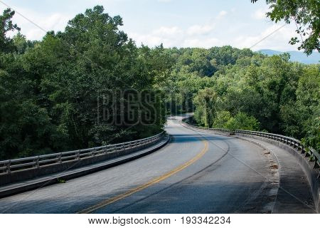 Landscape of the Blue Ridge Parkway in North Carolina