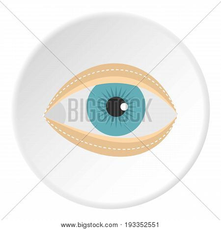 Blepharoplasty icon in flat circle isolated on white vector illustration for web